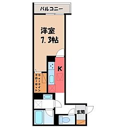 メゾン ド グレイス 1Kの間取図画像