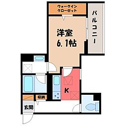 メゾン ド グレイス 1Kの間取図画像