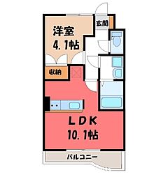 レジデンス輝 1LDKの間取図画像