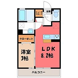 メゾンボヌールA 1LDKの間取図画像