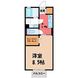 アポロン 1Kの間取図画像
