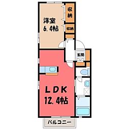 アステールC 1LDKの間取図画像