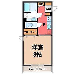 プレミスト 1Kの間取図画像