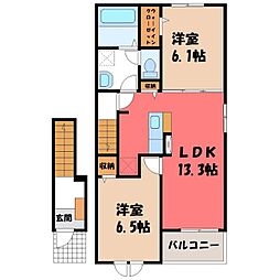 メゾン・ド・乙女1 2LDKの間取図画像