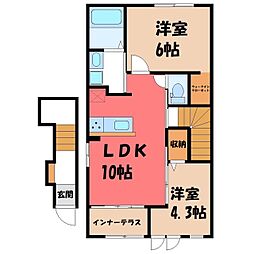 エトワール2 2LDKの間取図画像