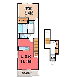 ベル ソーレ メゾン 1LDKの間取図画像