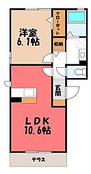 ピノン 1LDKの間取図画像