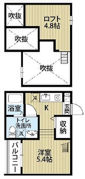 ロッカフォルテ ｜愛知県名古屋市中村区本陣通５丁目(賃貸アパート1SK・2階・22.35㎡)の写真 その2