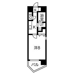 THE BAY FLAT 10階1Kの間取り