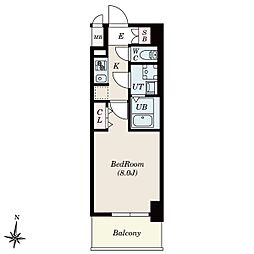 S-RESIDENCE堀田North II 11階1Kの間取り