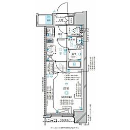 ディアレイシャス名古屋太閤通III 11階1Kの間取り