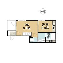 ホワイトベースII  ｜ 愛知県名古屋市北区東長田町２丁目（賃貸アパート1DK・2階・26.05㎡） その2