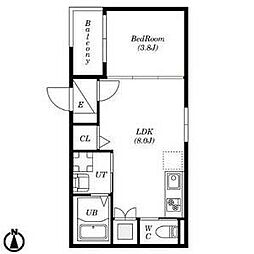 WEST名駅 3階1LDKの間取り