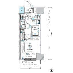 ディアレイシャス名古屋浄心 12階1Kの間取り