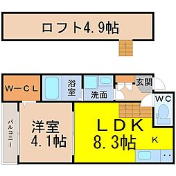 グランドライン 1LDKの間取図画像