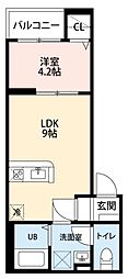 PLUMFIELD六番町 1LDKの間取図画像