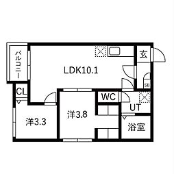 ilusion桜本町 2LDKの間取図画像