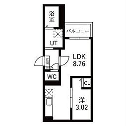 Jack kubanI 1LDKの間取図画像