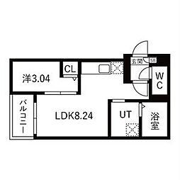 Jack kubanI 1LDKの間取図画像