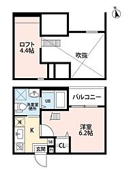 アロウ中小田井 1Kの間取図画像