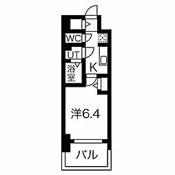 メイクス名駅南2 1Kの間取図画像