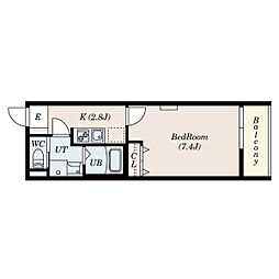 Patina岩塚 1Kの間取図画像