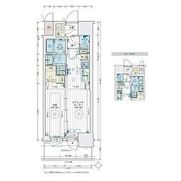 エステムコート名古屋TWINEAST 1DKの間取図画像