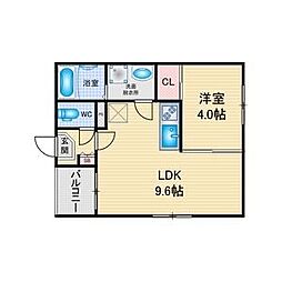 タノクレスト・I 1LDKの間取図画像