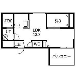 リトリート氷室 1LDKの間取図画像