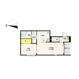 名古屋市中川区高畑5丁目アパート 1LDKの間取図画像