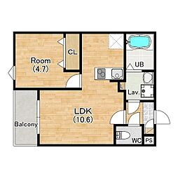 (仮称)ジーメゾン太閤通ヴィータ 1LDKの間取図画像