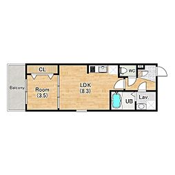 (仮称)ジーメゾン名古屋春田 1LDKの間取図画像