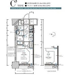 ディアレイシャス名古屋大須通 1Kの間取図画像