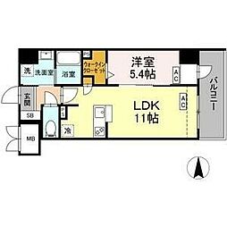 名古屋市営東山線 亀島駅 徒歩7分の賃貸マンション 4階1LDKの間取り