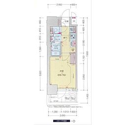 名古屋市営桜通線 太閤通駅 徒歩7分の賃貸マンション 2階1Kの間取り