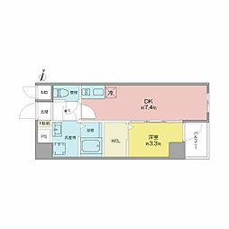 JR中央本線 鶴舞駅 徒歩10分の賃貸マンション 4階1LDKの間取り