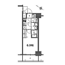 S-RESIDENCE神宮西駅前ascent 15階1Kの間取り
