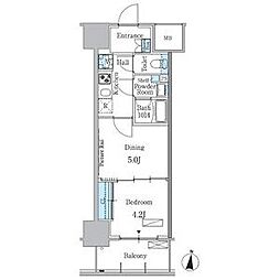 パークアクシス名古屋山王一丁目 12階1DKの間取り