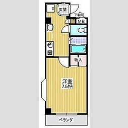 クオーレ前山 1Kの間取図画像