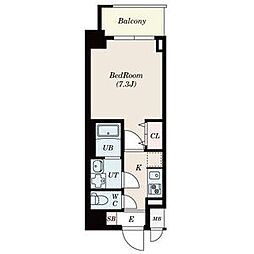 S-RESIDENCE志賀本通North 2階1Kの間取り