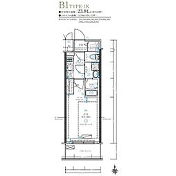 ディアレイシャス名古屋太閤通IV 1Kの間取図画像