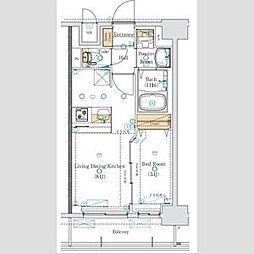 MAXIV大須観音 1LDKの間取図画像