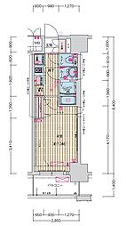 プレサンス栄フェル 1Kの間取図画像