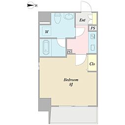 アクアヒルズ 1Kの間取図画像