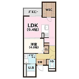 ぱ～くたうんルナ名古屋 1LDKの間取図画像