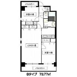 ティンガーラ石川橋 2LDKの間取図画像
