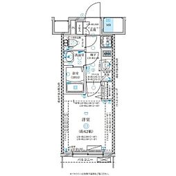 ディアレイシャス名古屋太閤通2 1Kの間取図画像