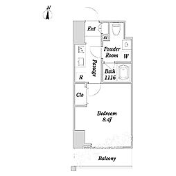 WESTIN上前津 1Kの間取図画像