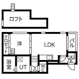 ハーモニーテラスカーバンクル 1SLDKの間取図画像
