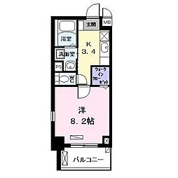 ノイグランツD 1Kの間取図画像